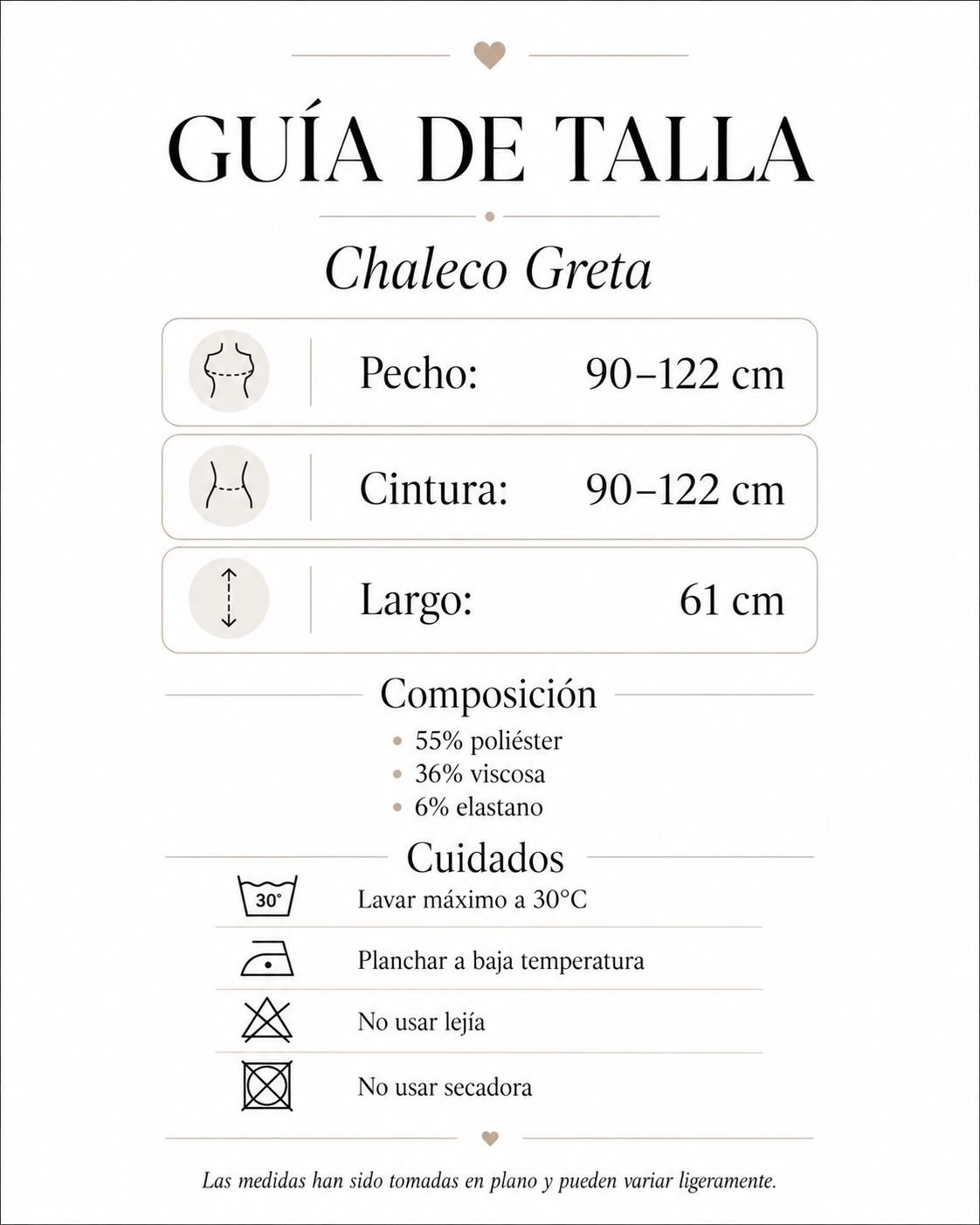 Guía de tallas