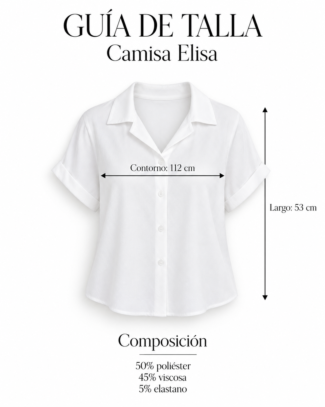 Guía de tallas Camisa Elisa