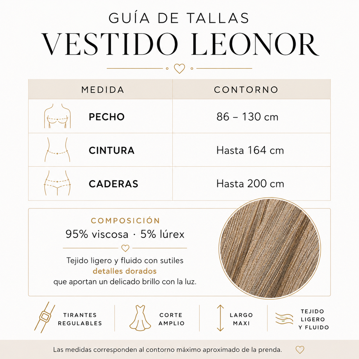 Guía de tallas Vestido Leonor