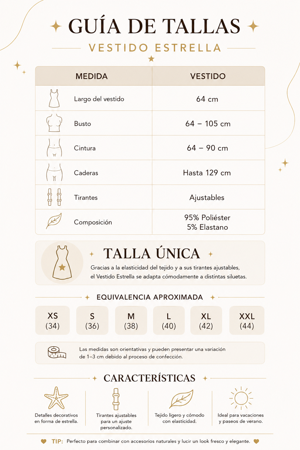 Guía de tallas Vestido Estrella