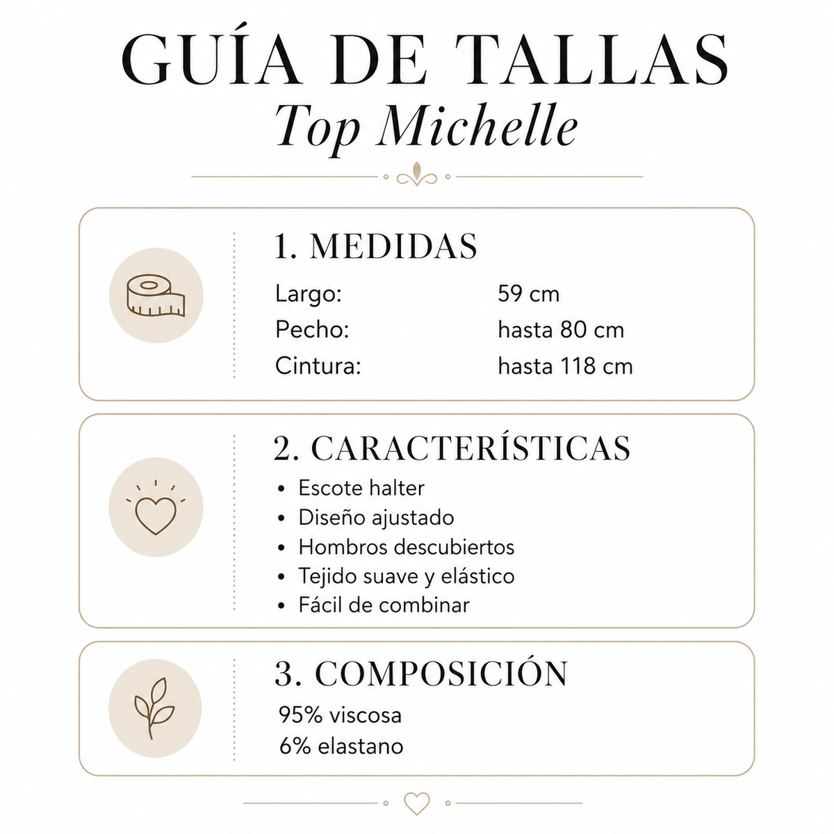 Guía de tallas Top Michelle