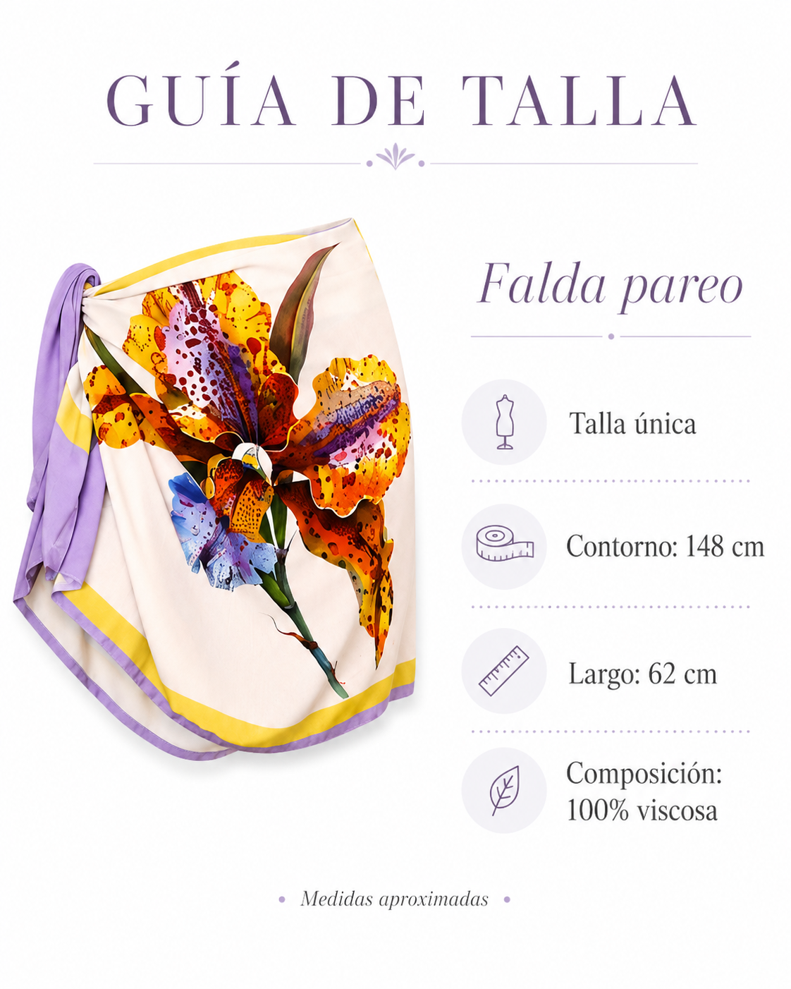 Guía de tallas Falda Pareo Corta