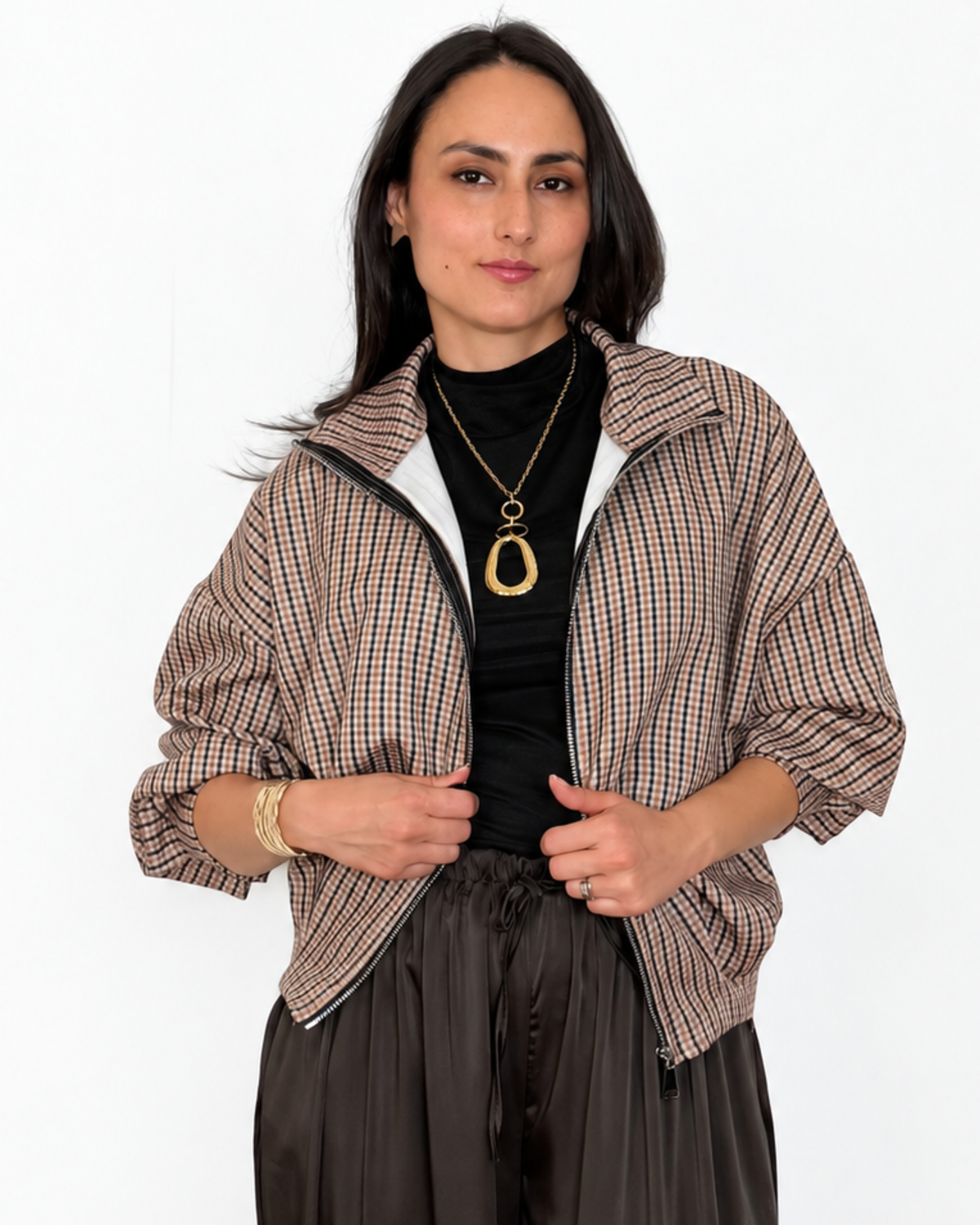 Chaqueta Bomber Cuadros